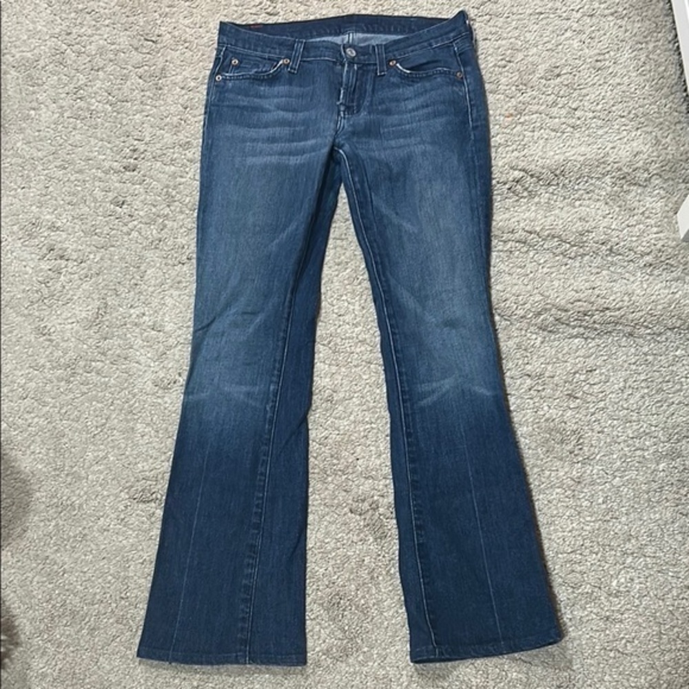 7 For All Mankind Blue Flare Jeans